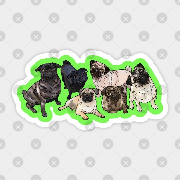 Grumble of Six! Sticker by FivePugs